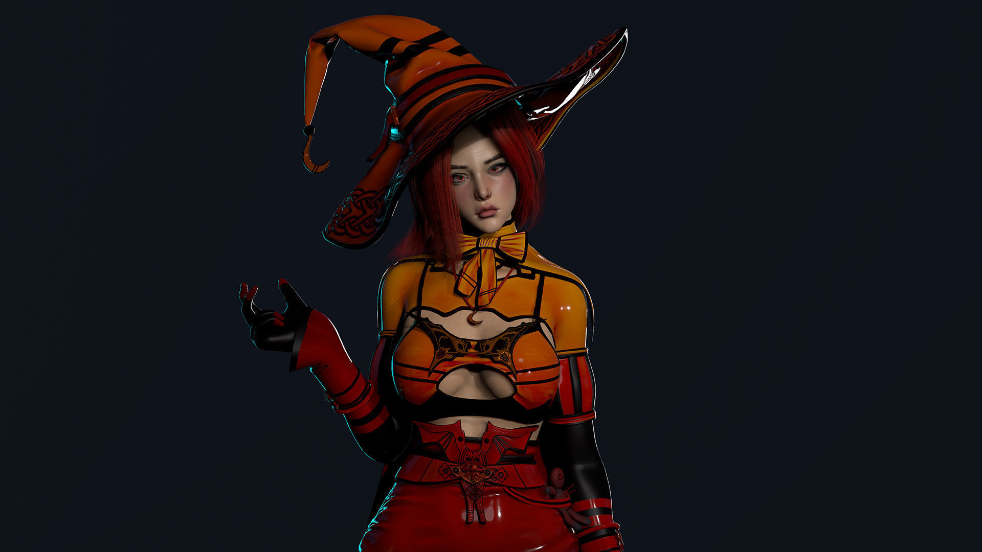 Witch  Low-poly 3D model_7