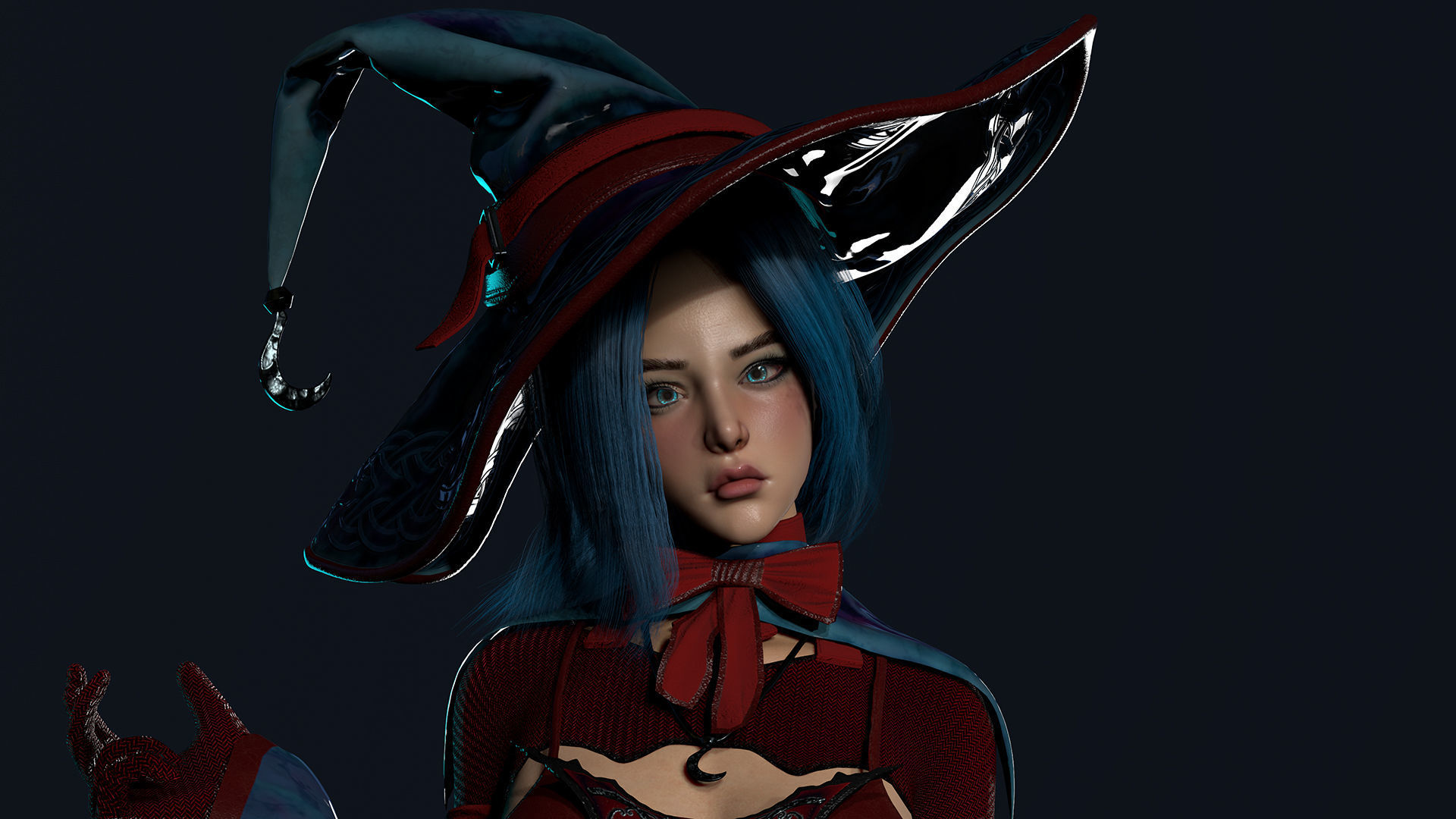 Witch  Low-poly 3D model_4