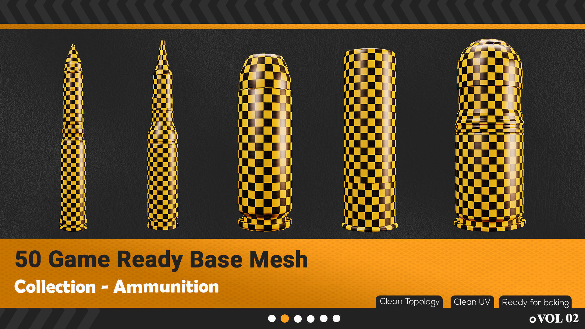 50 Ammunition And Ammo  Base Mesh - VOL 02 Game Ready Low-poly 3D model_1