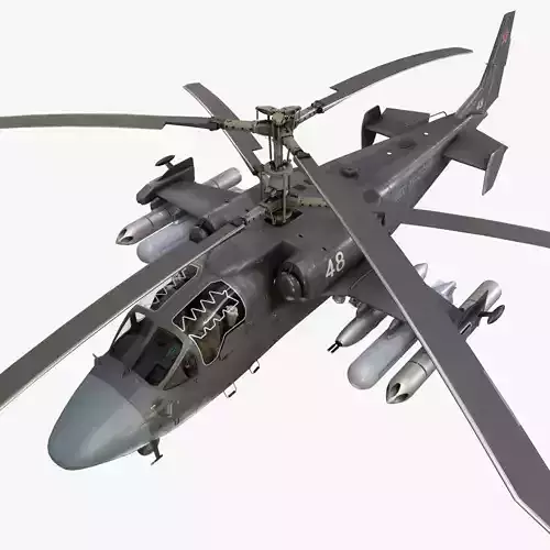 Kamov Ka-52 Alligator Dark Complex Animation Low-poly 3D model