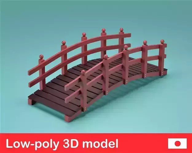 Japanese Bridge Low-poly 