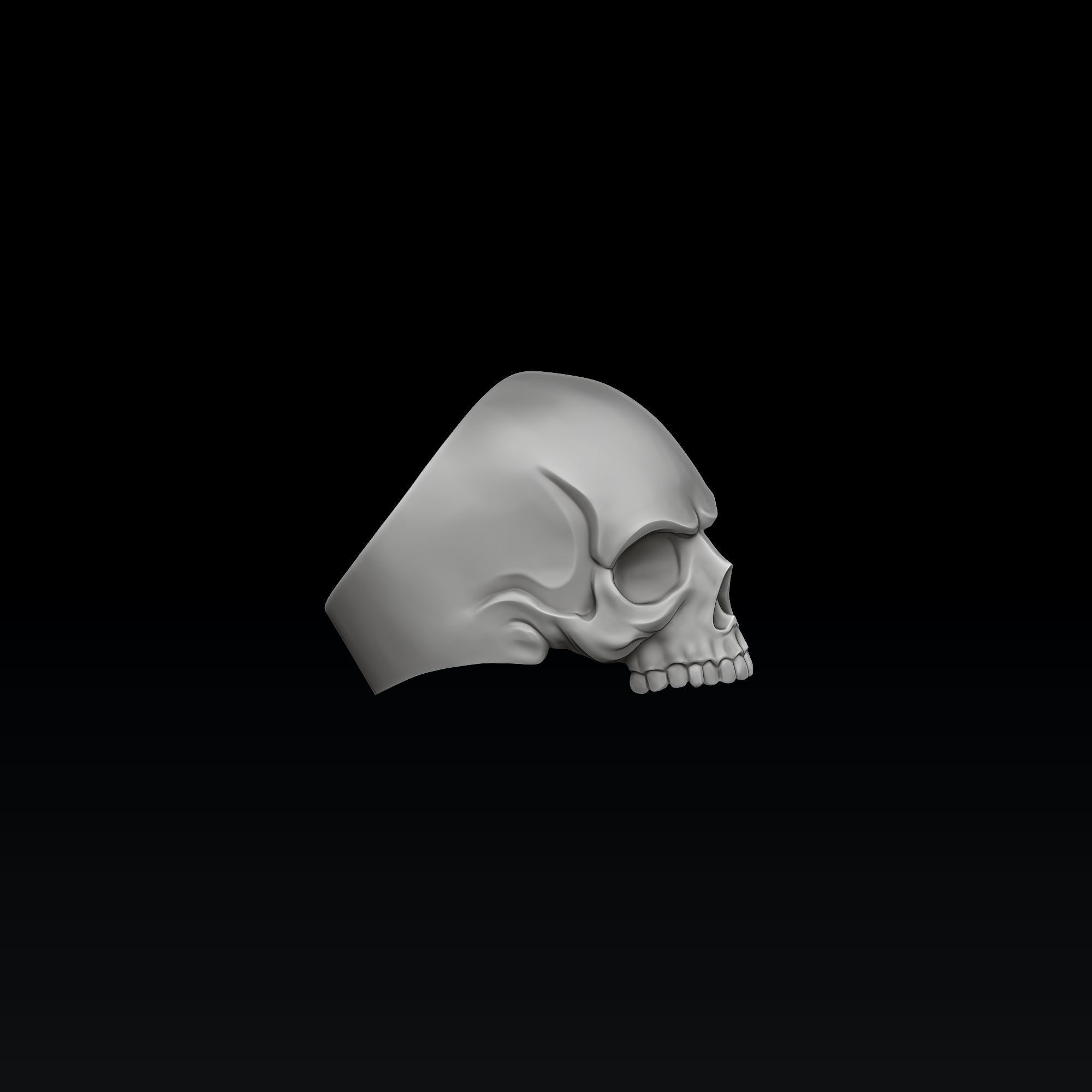 Skull Ring 3D print model_3