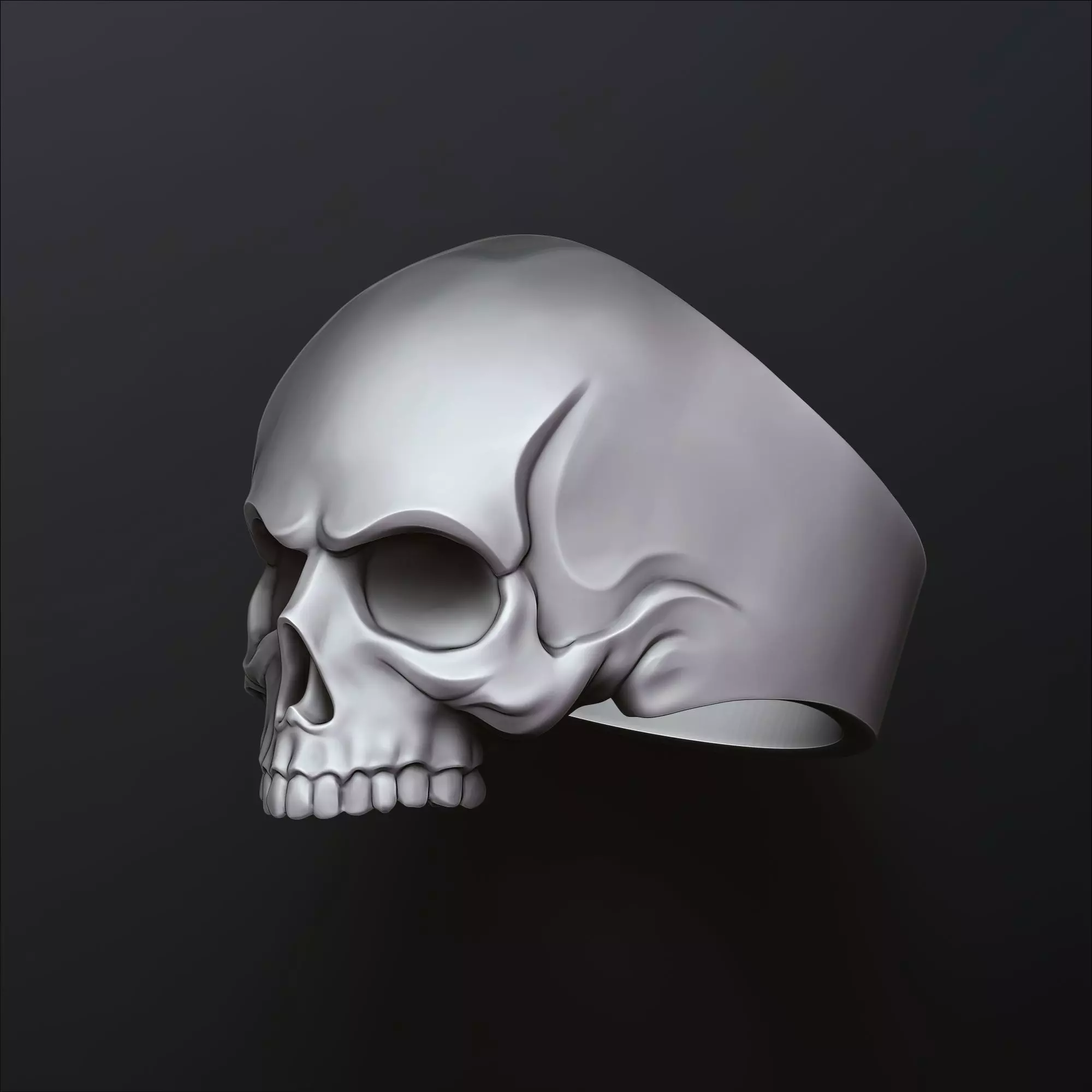 Skull Ring 3D print model_0