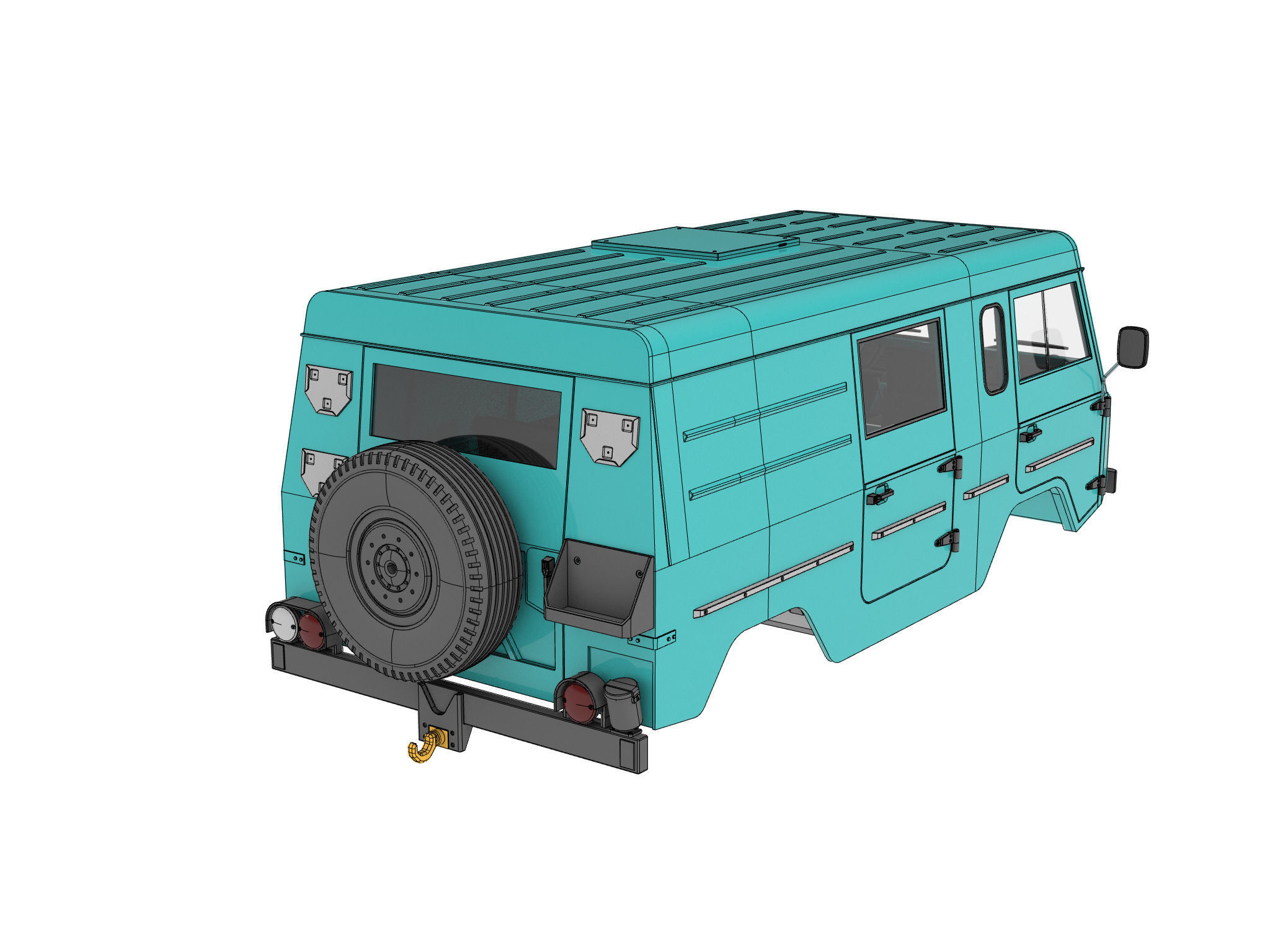 VOLVO C304 4x4 MILITARY TRUCK Felt-valp 3D PRINT MODEL FOR RC  3D print model_2