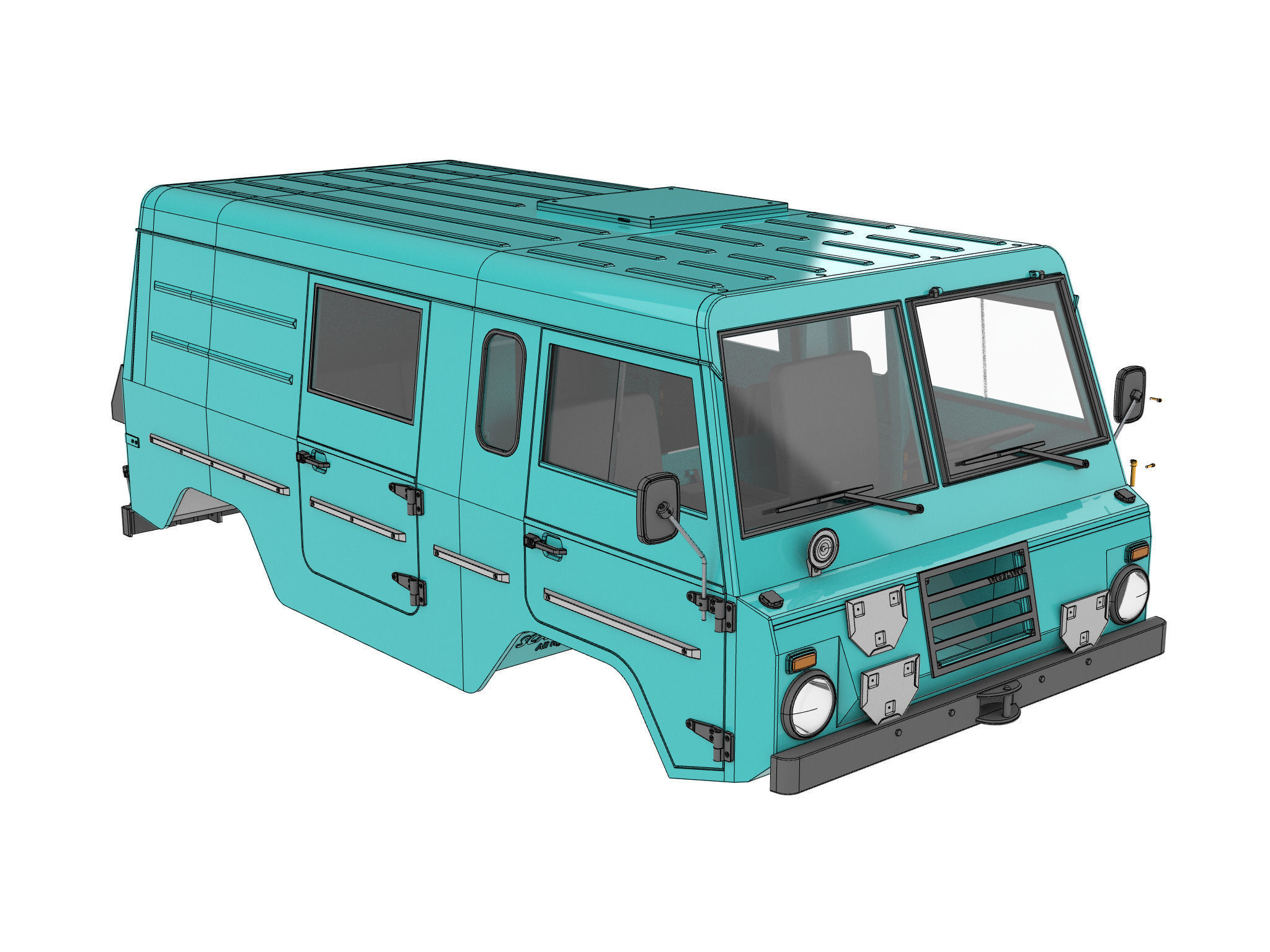 VOLVO C304 4x4 MILITARY TRUCK Felt-valp 3D PRINT MODEL FOR RC  3D print model_1