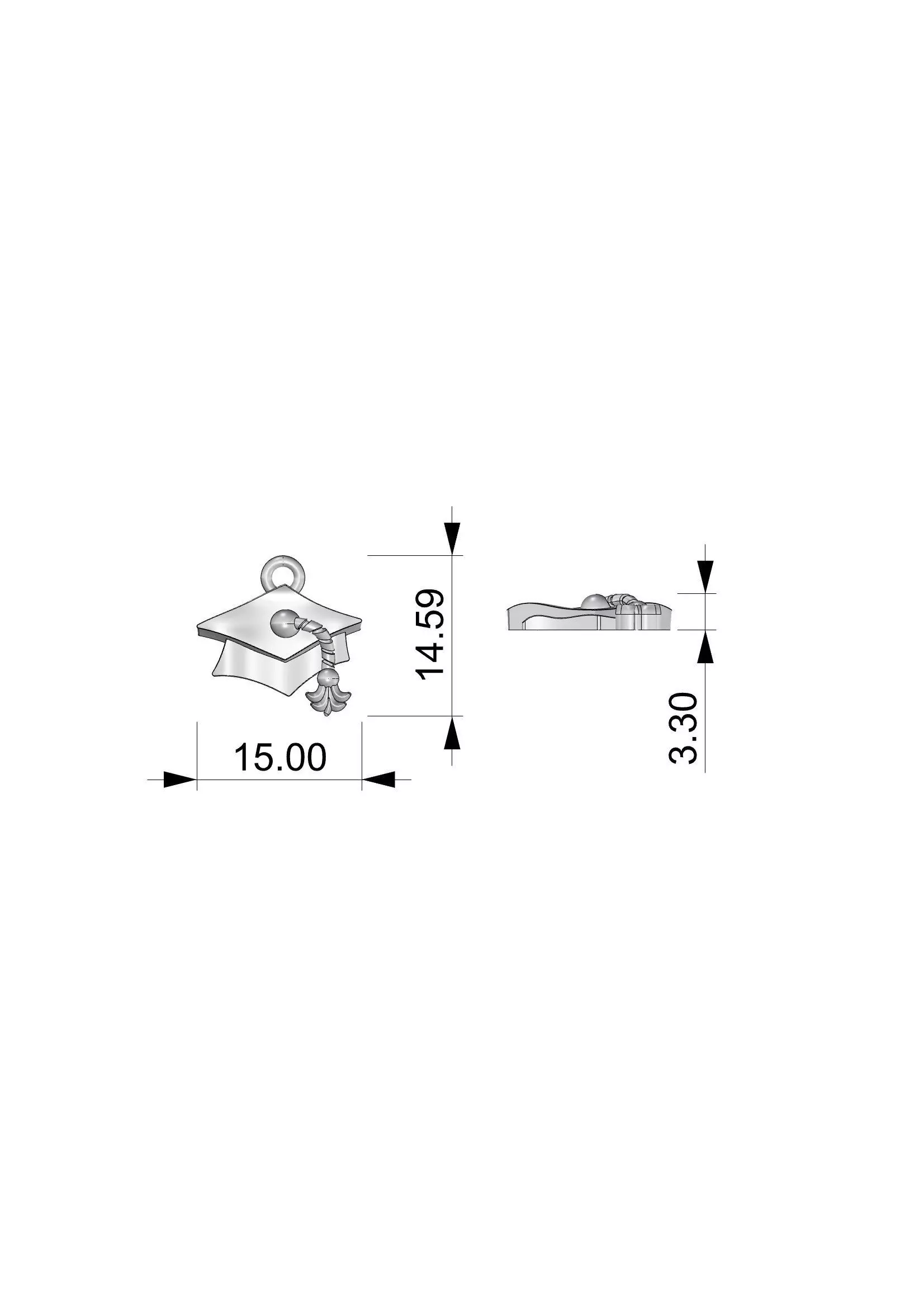 Graduation Charm ready to print 3D print model_0