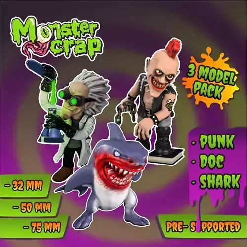 3 Pack Model monster crap figure set