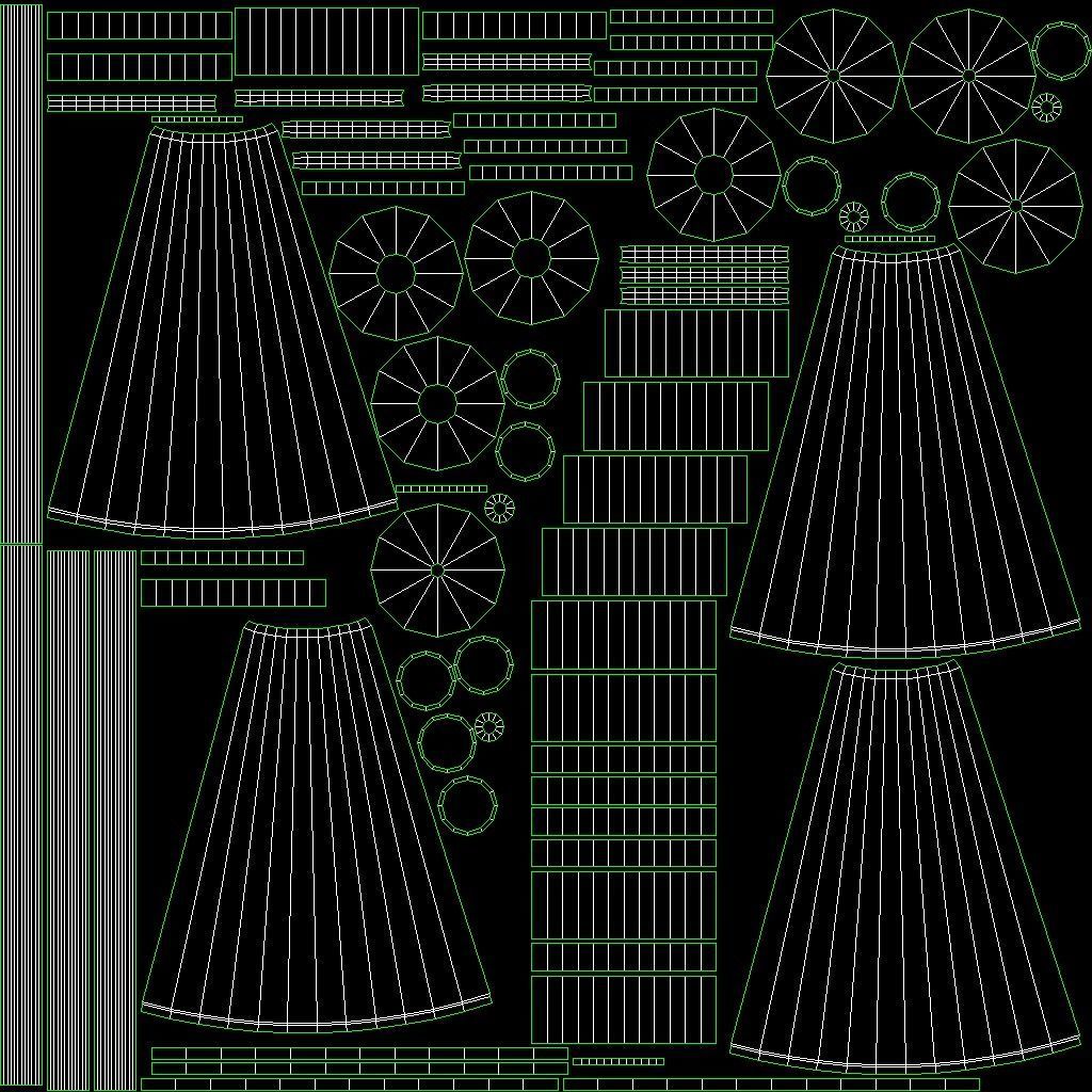 Gazebo with summer kitchen and multi-level roof 3D model_24