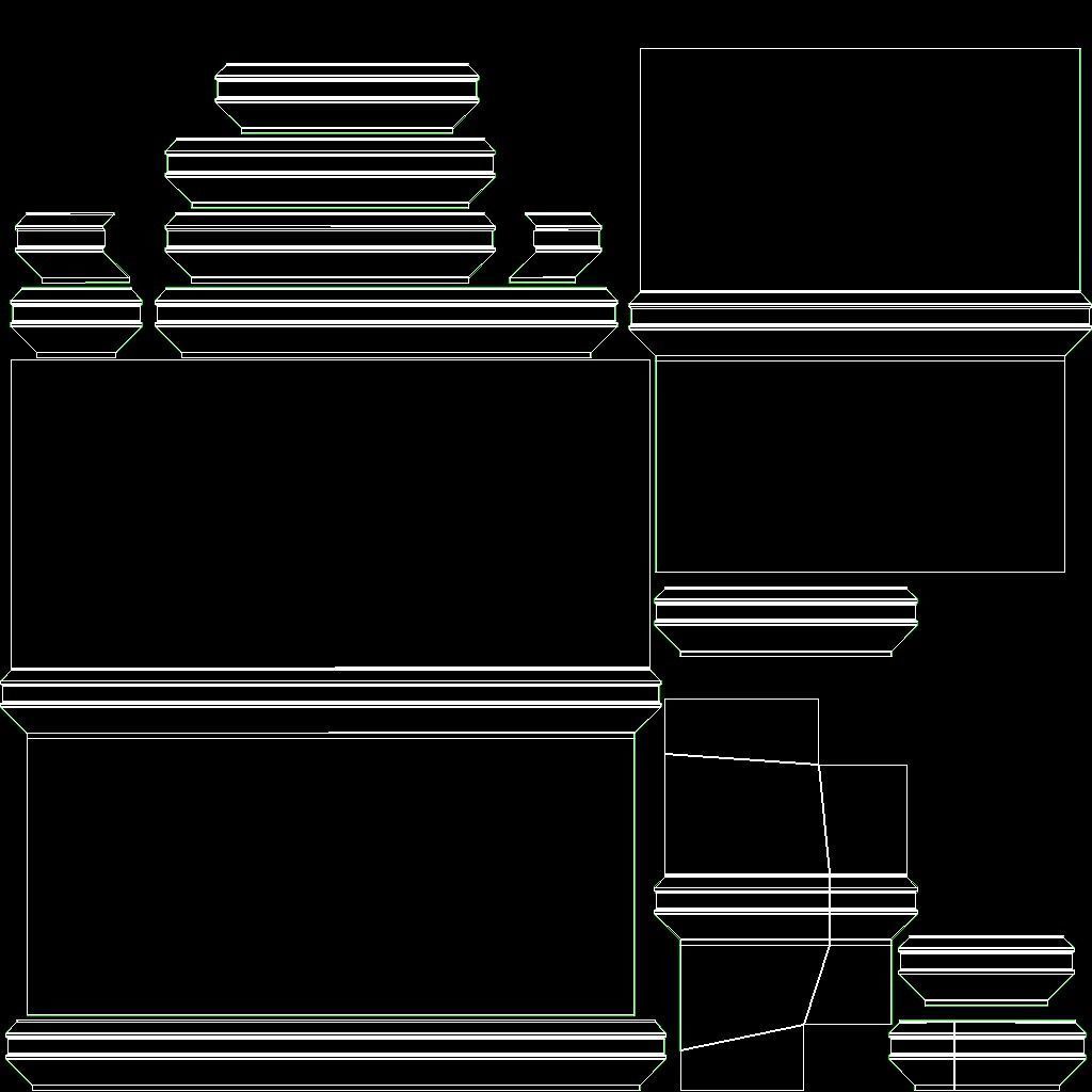 Gazebo with summer kitchen and multi-level roof 3D model_23