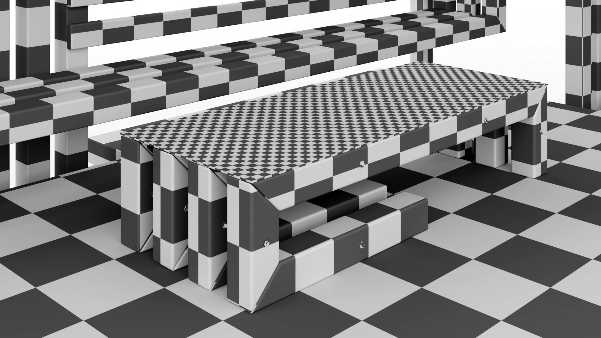 Gazebo with summer kitchen and multi-level roof 3D model_60