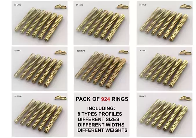 simple ring all sizes and width collection 38-MWCG