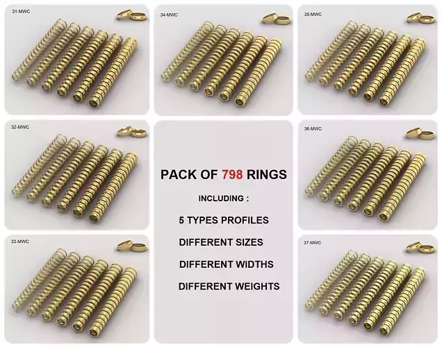 simple ring all sizes and width collection 