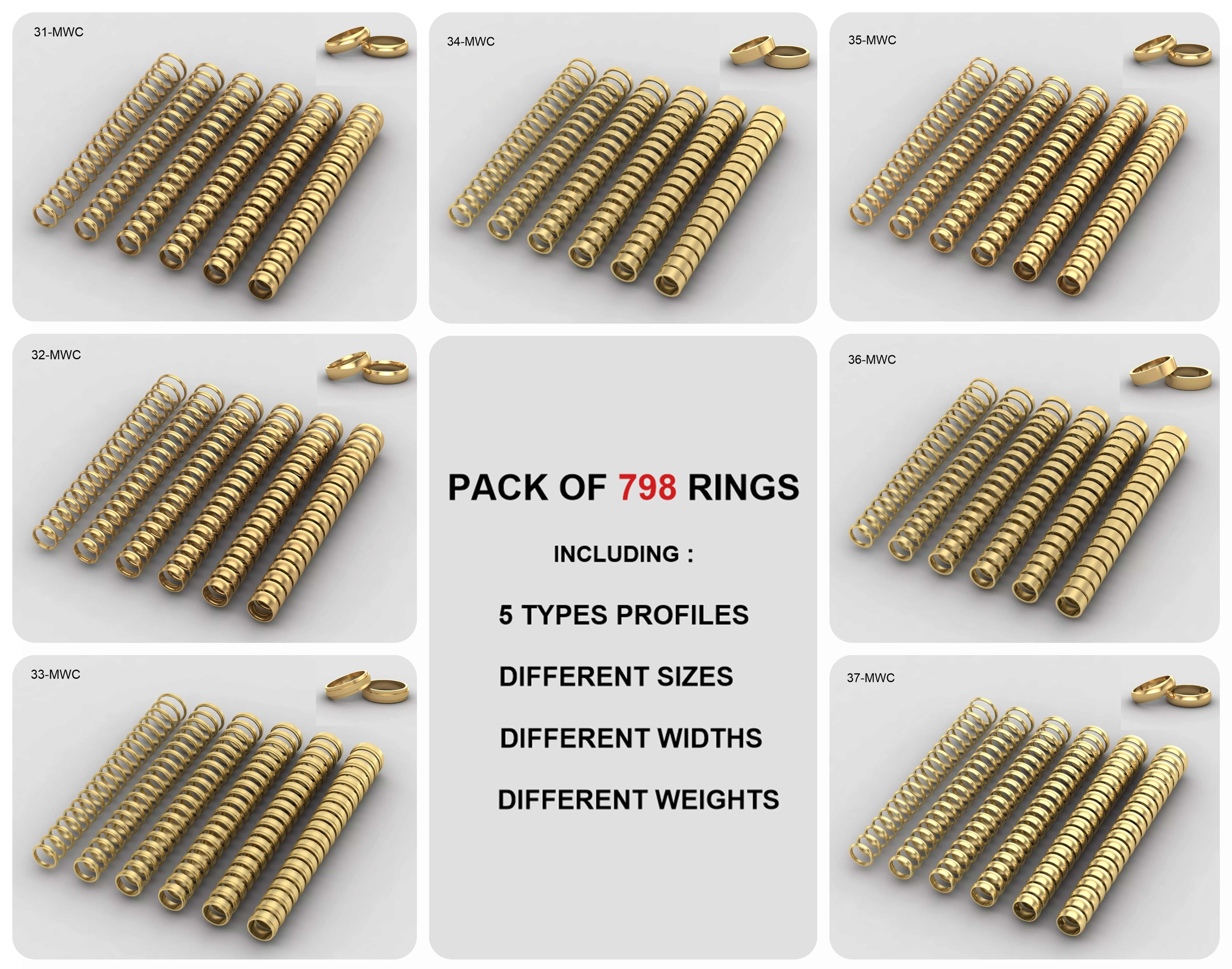 simple ring all sizes and width collection _0