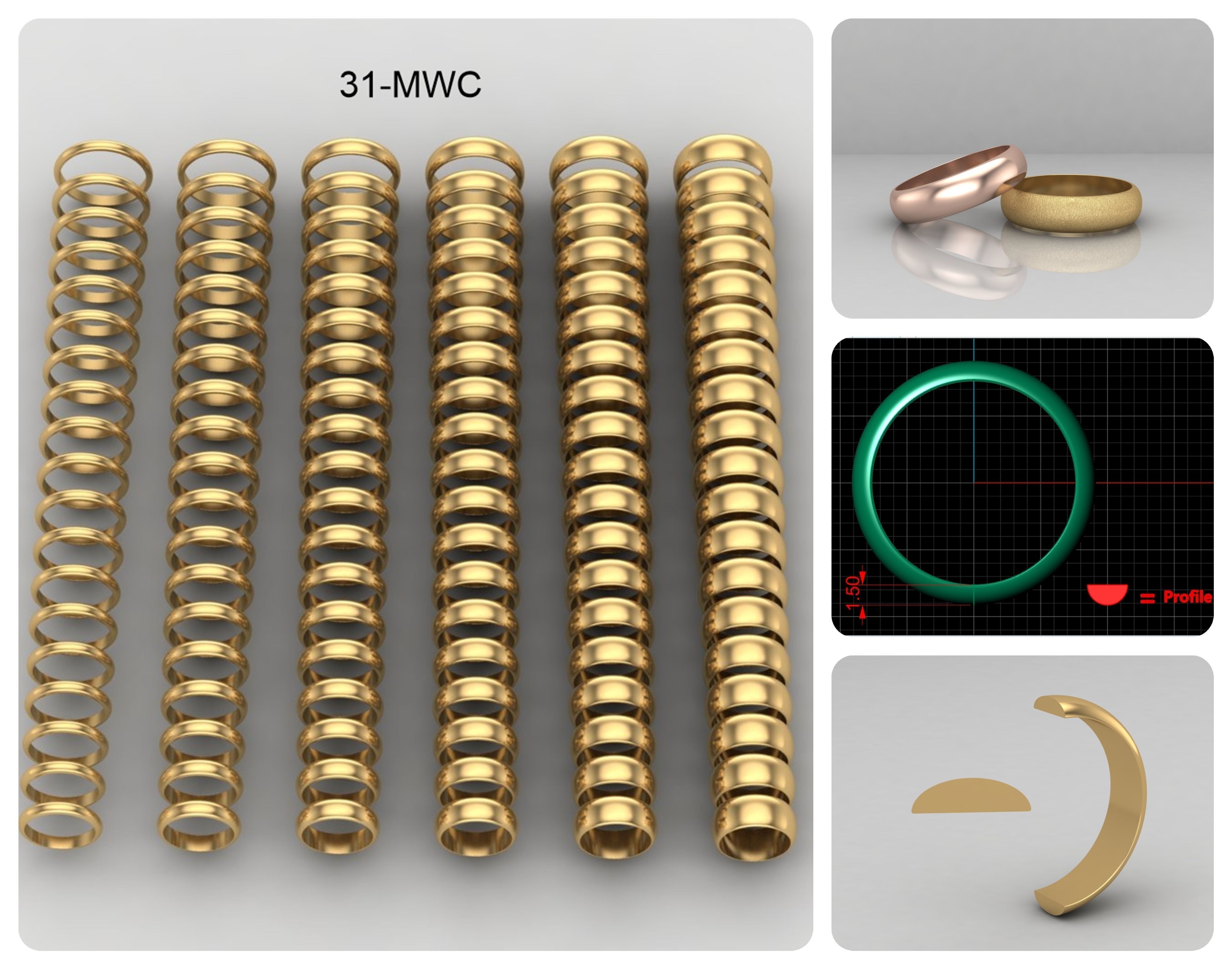 simple ring all sizes and width collection _7