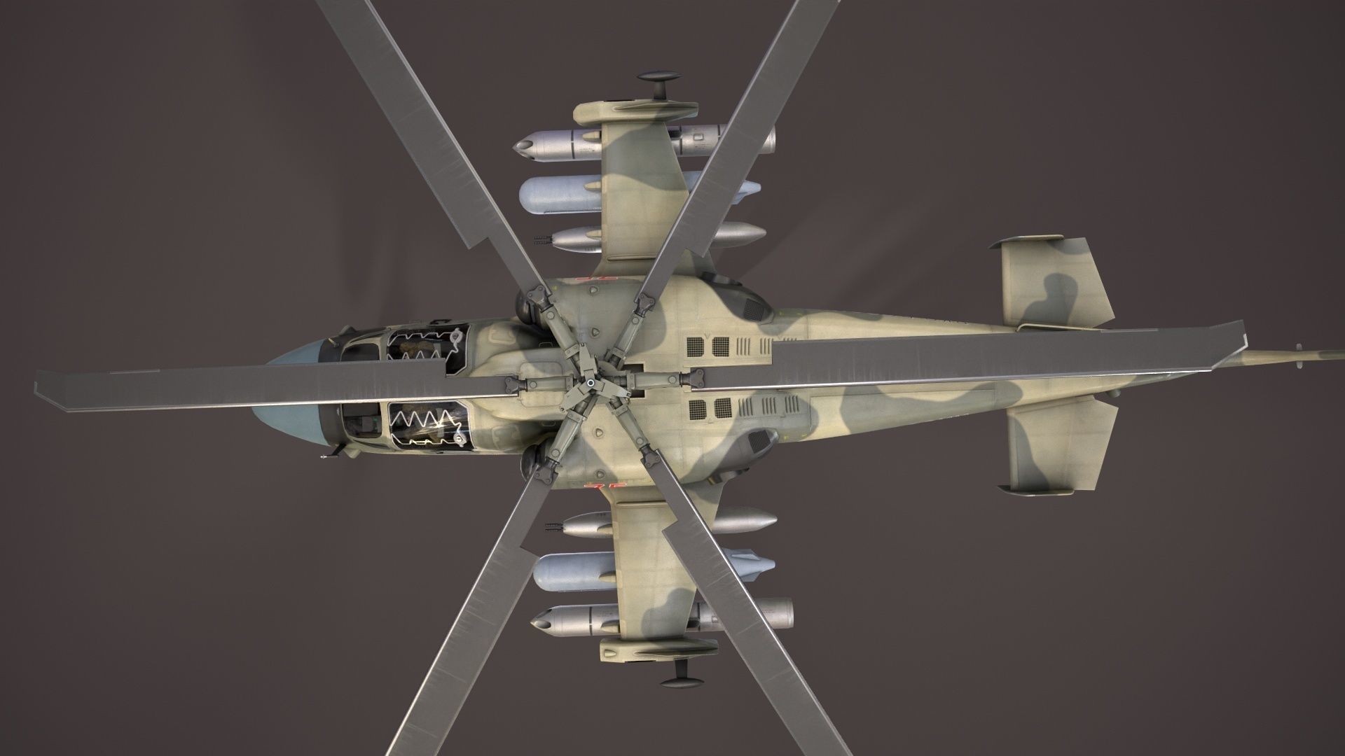 Kamov Ka-52 Alligator Camo Basic Animation Low-poly 3D model_17