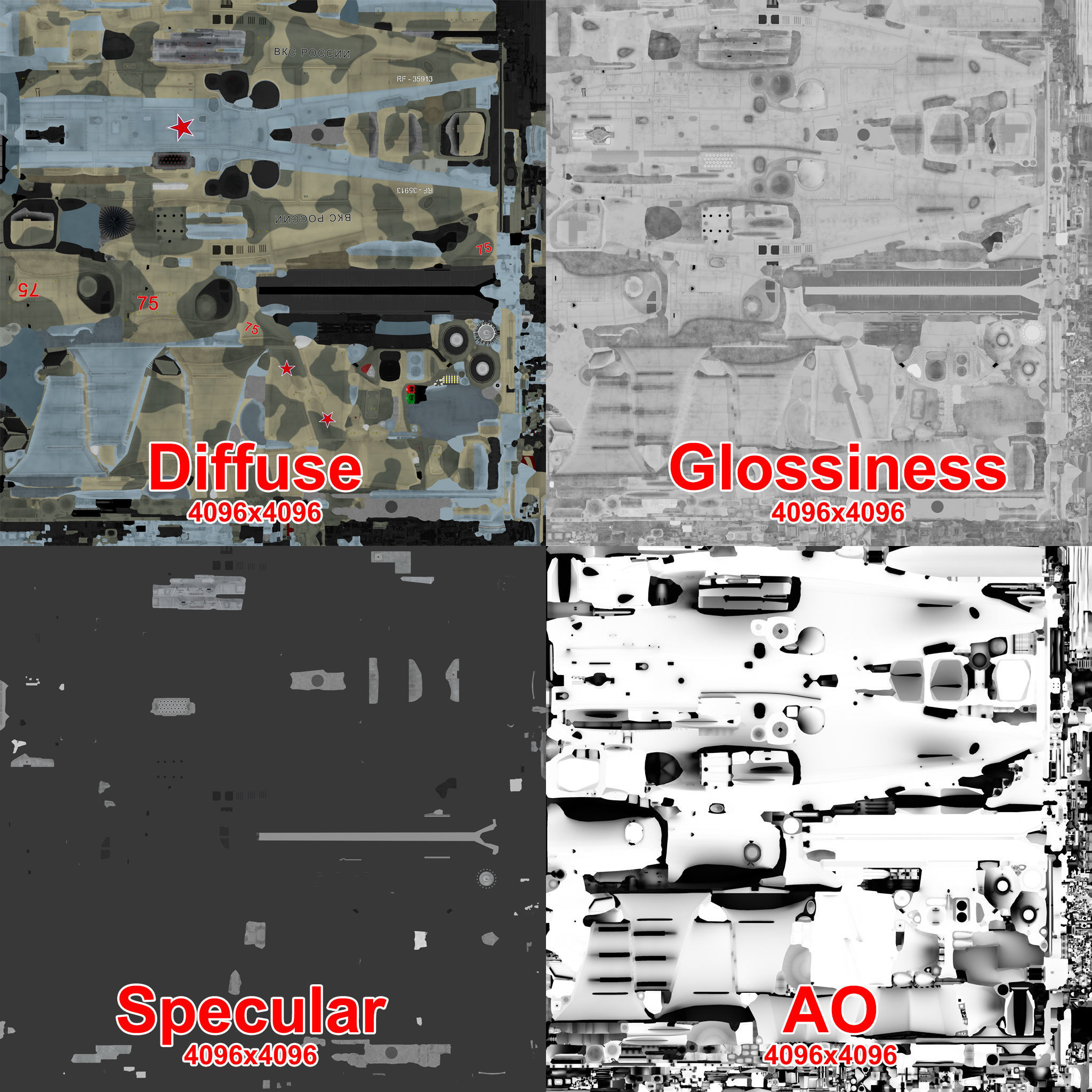 Kamov Ka-52 Alligator Camo Basic Animation Low-poly 3D model_30