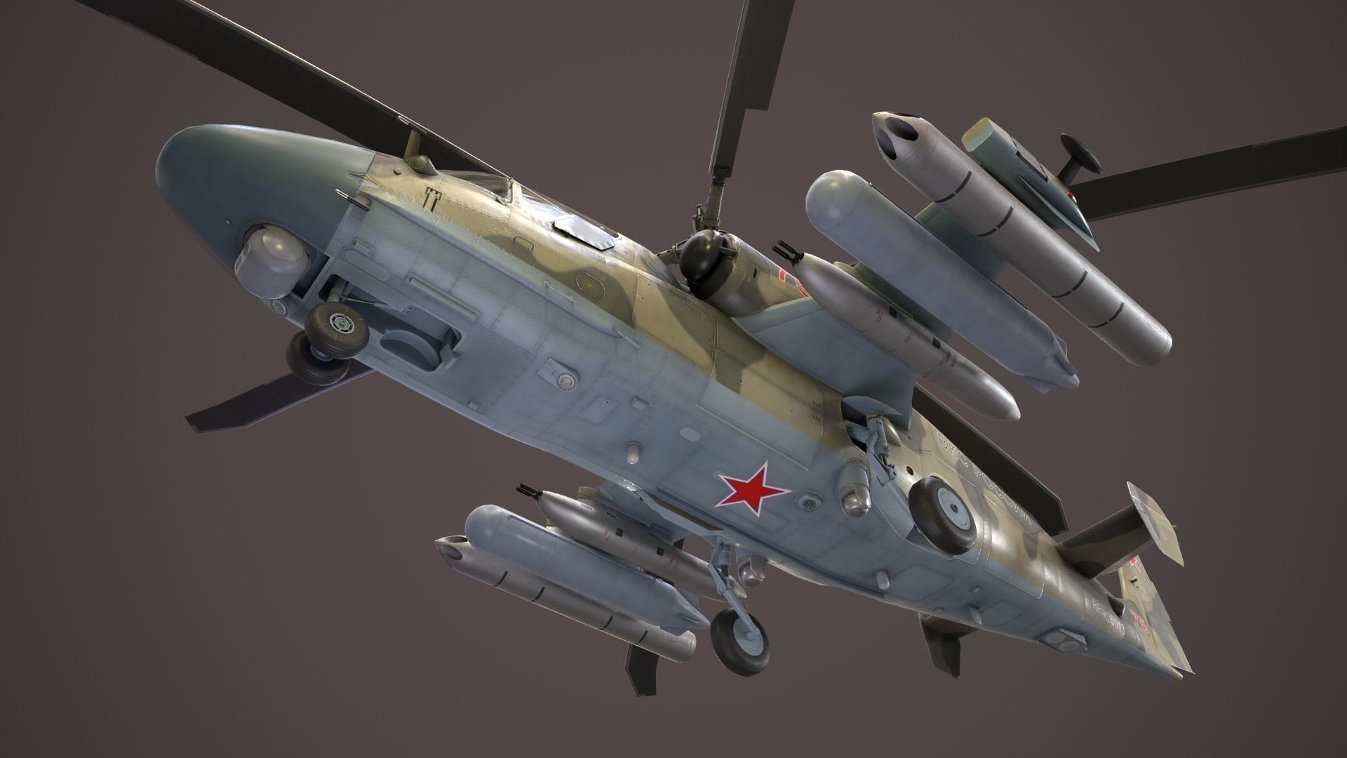 Kamov Ka-52 Alligator Camo Basic Animation Low-poly 3D model_3