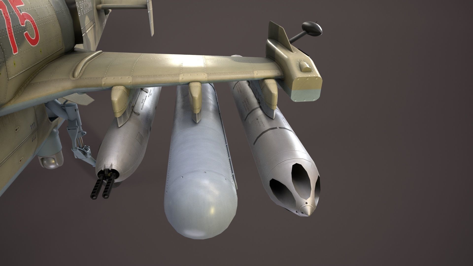 Kamov Ka-52 Alligator Camo Basic Animation Low-poly 3D model_15