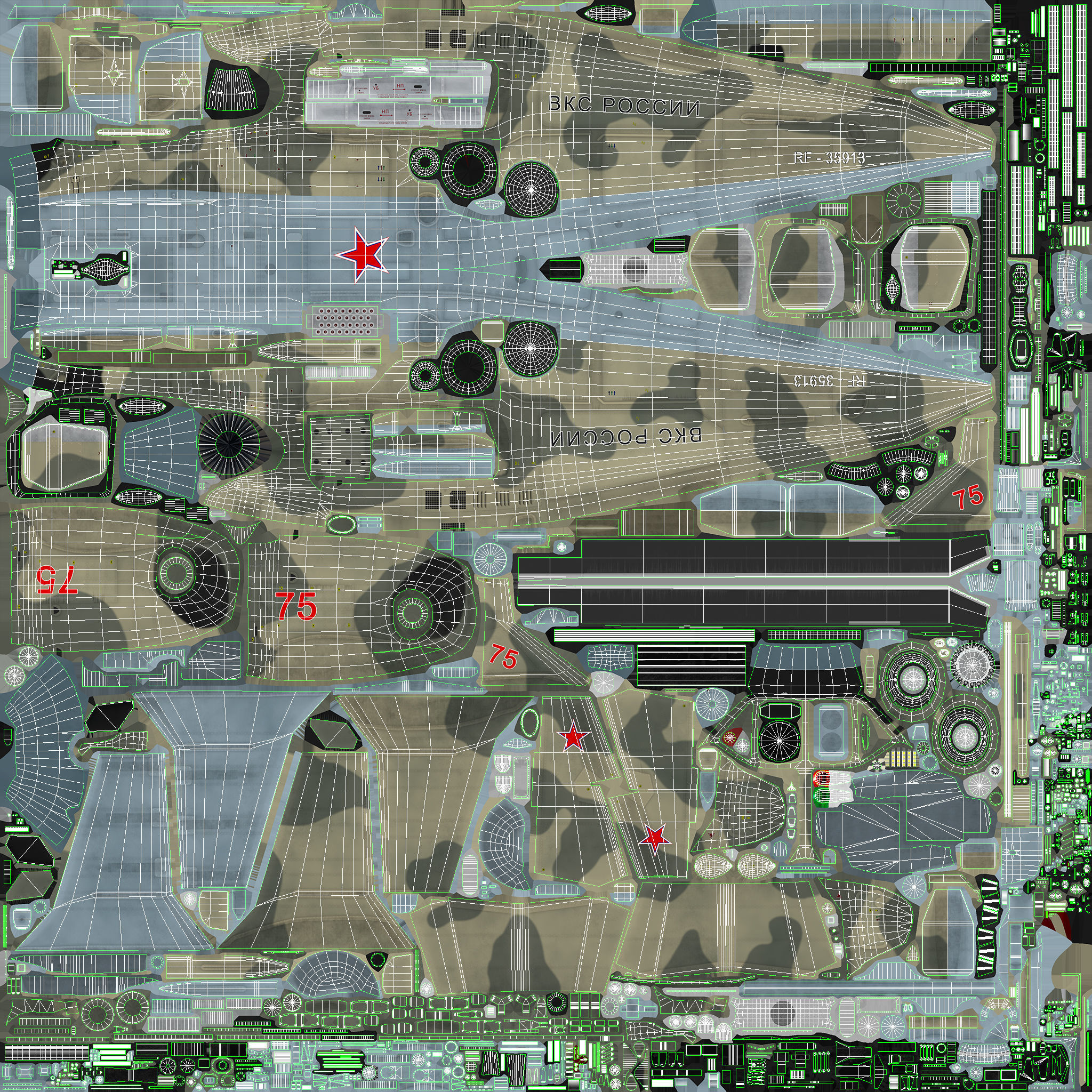 Kamov Ka-52 Alligator Camo Basic Animation Low-poly 3D model_33