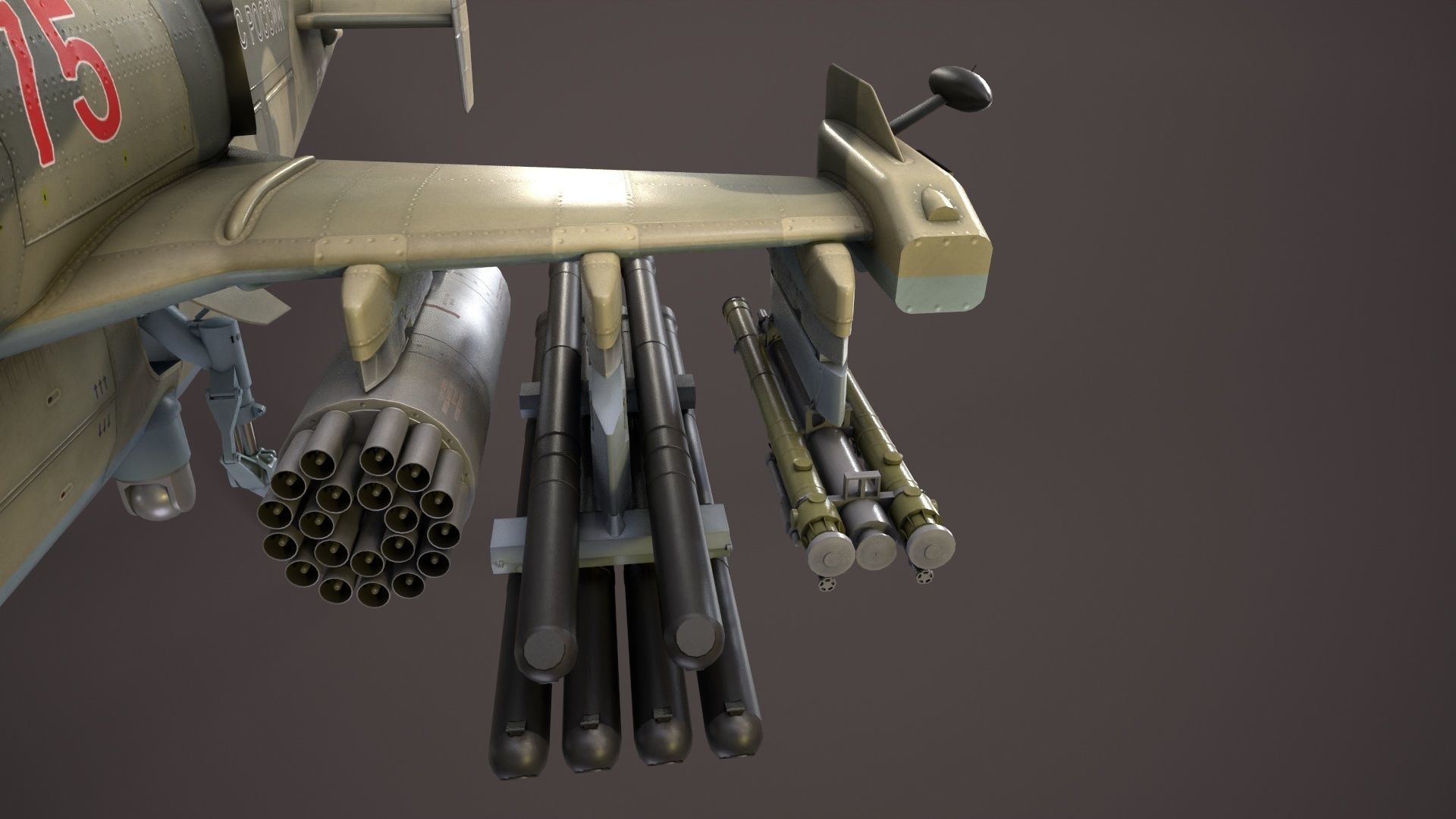 Kamov Ka-52 Alligator Camo Basic Animation Low-poly 3D model_14