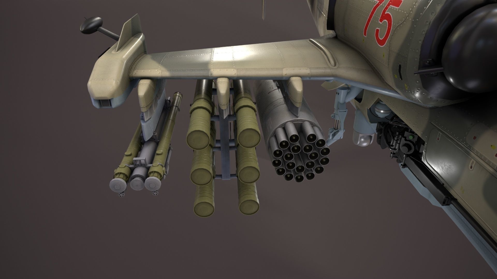 Kamov Ka-52 Alligator Camo Basic Animation Low-poly 3D model_18