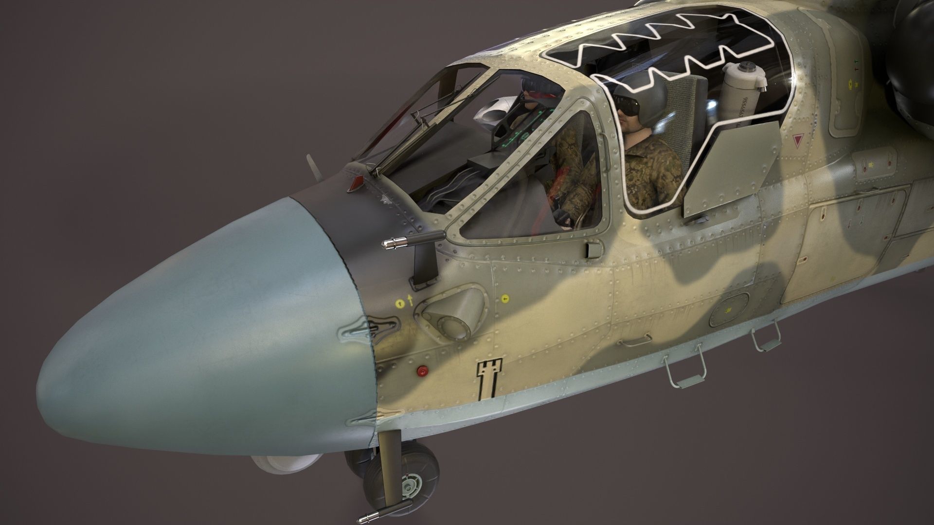 Kamov Ka-52 Alligator Camo Basic Animation Low-poly 3D model_4