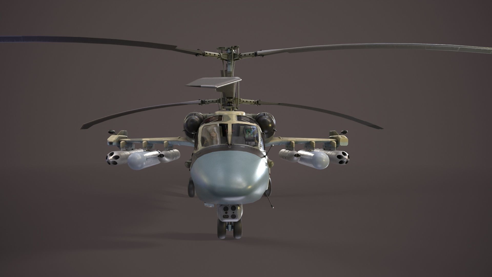 Kamov Ka-52 Alligator Camo Basic Animation Low-poly 3D model_12