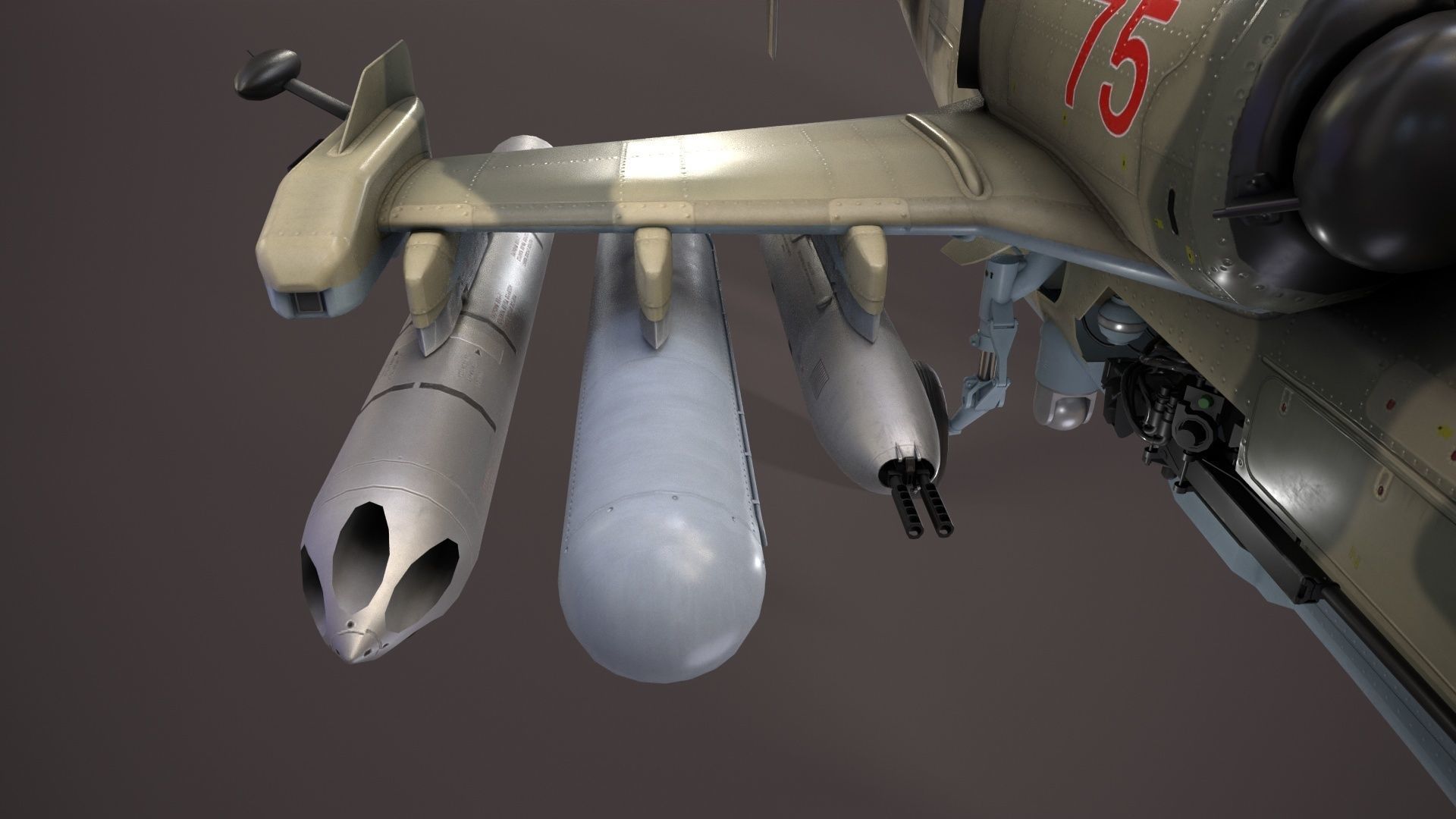 Kamov Ka-52 Alligator Camo Basic Animation Low-poly 3D model_16