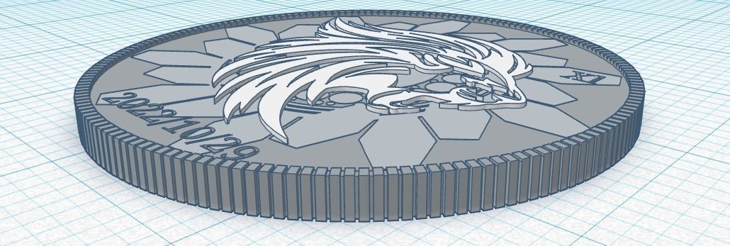 coins 2 lion coin Free 3D print model_3