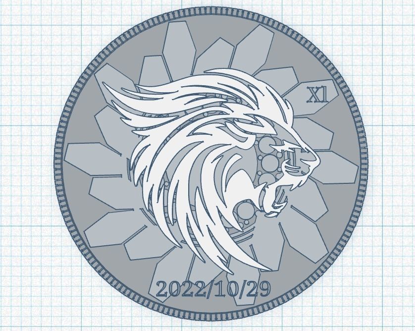 coins 2 lion coin Free 3D print model_1