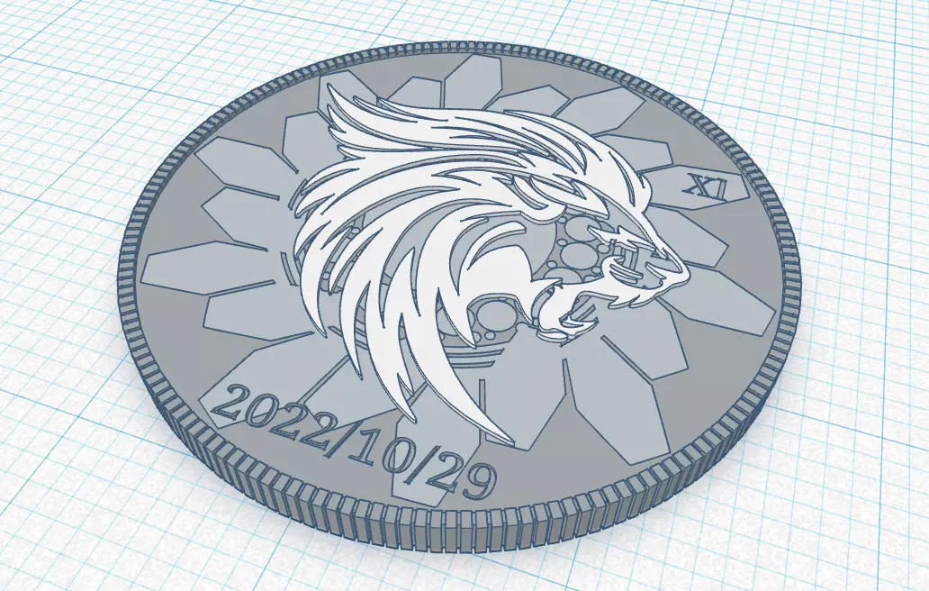coins 2 lion coin Free 3D print model_0