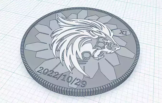 coins 2 lion coin Free 3D print model