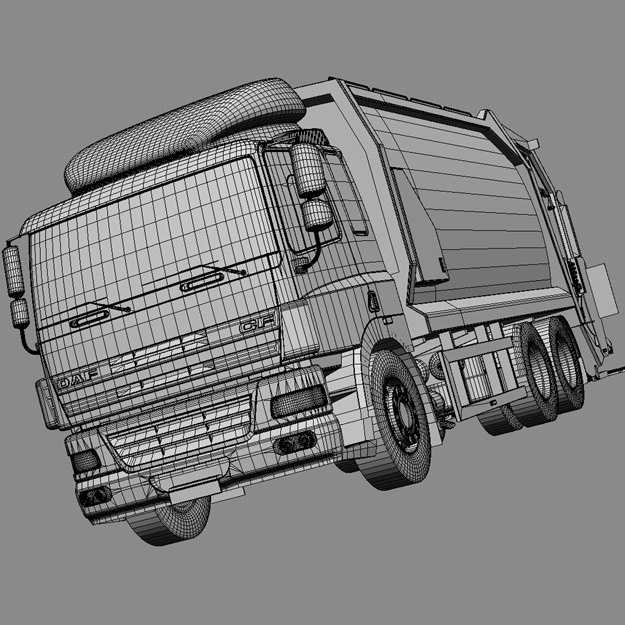 DAF CF 85 Garbage Truck 3D model_5