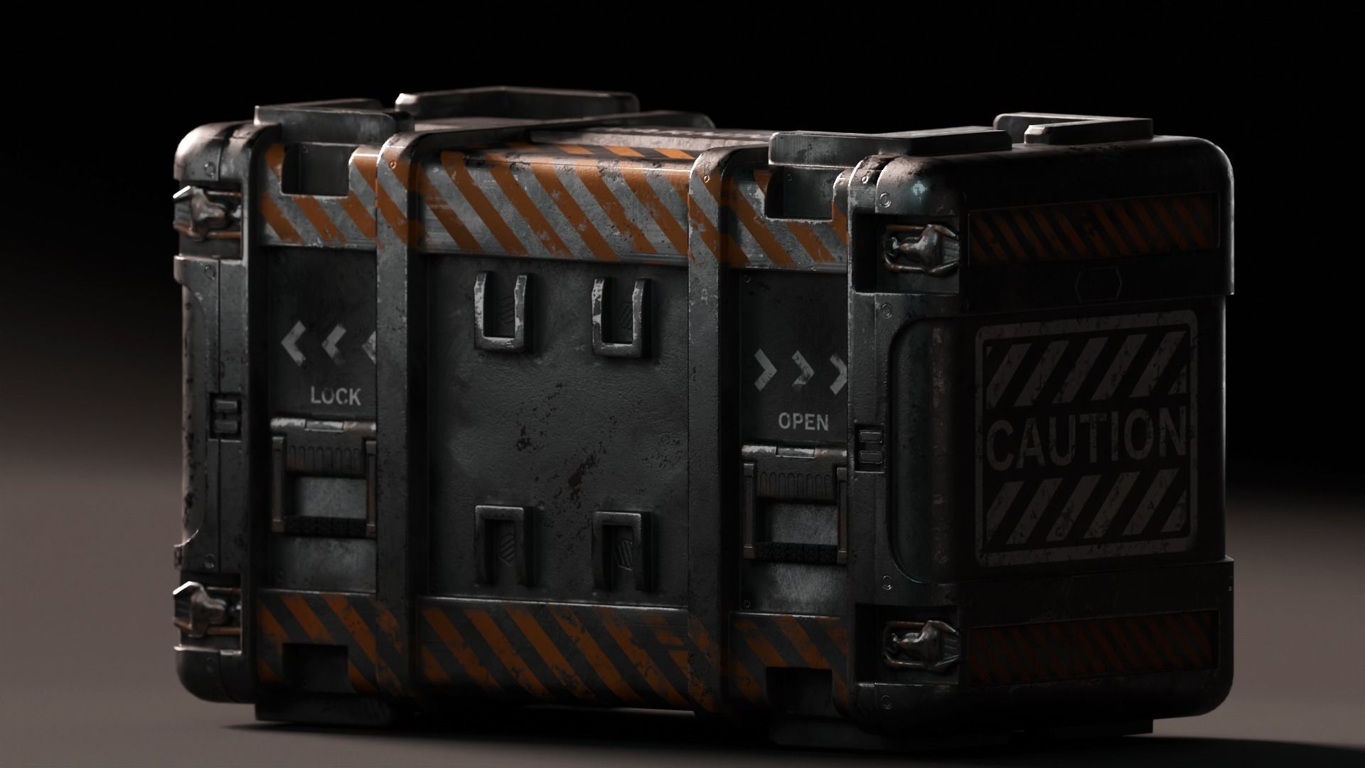 Sci-fi Box Low-poly 3D model_11