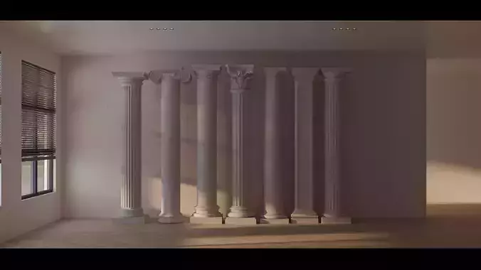 Roman column European assembly phase 1 -004 Low-poly 3D model