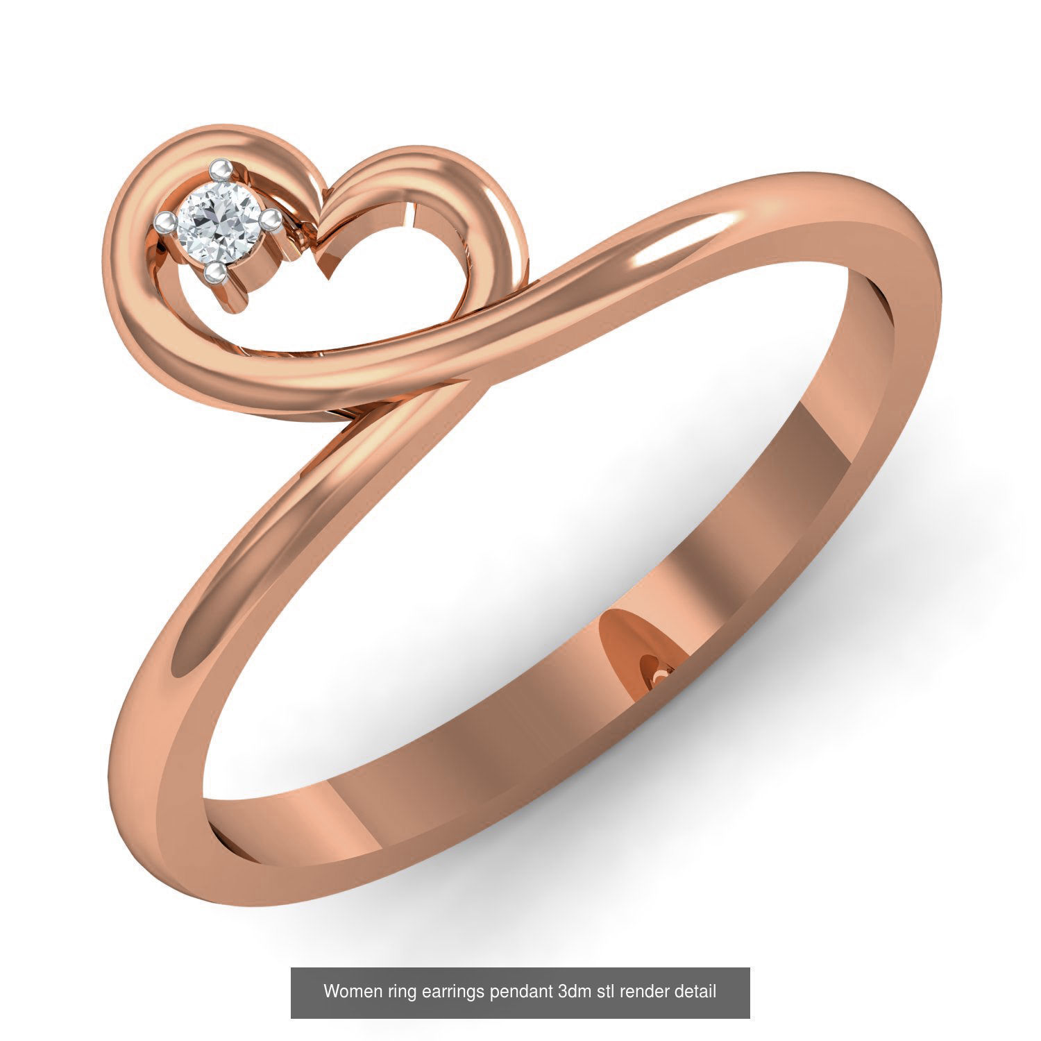 164 Women ring earrings pendant 3dm stl render detail  3D Model Collection_25