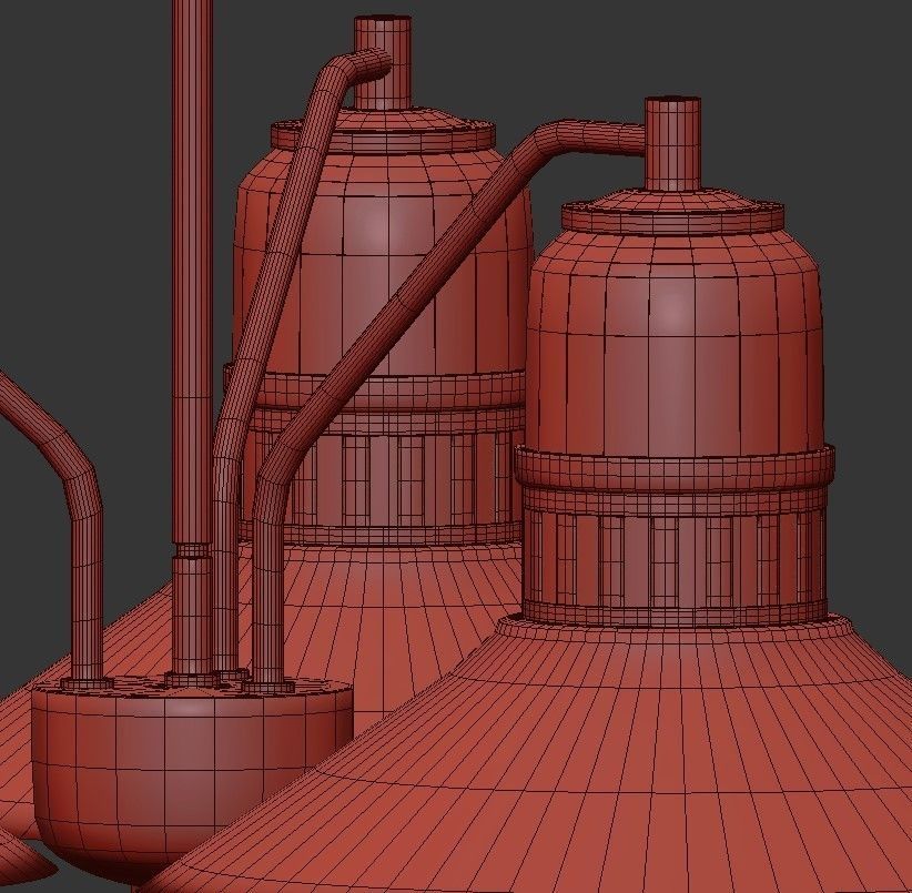 JONATHAN Y three light chandelier in brass with glass shades 3D model_3