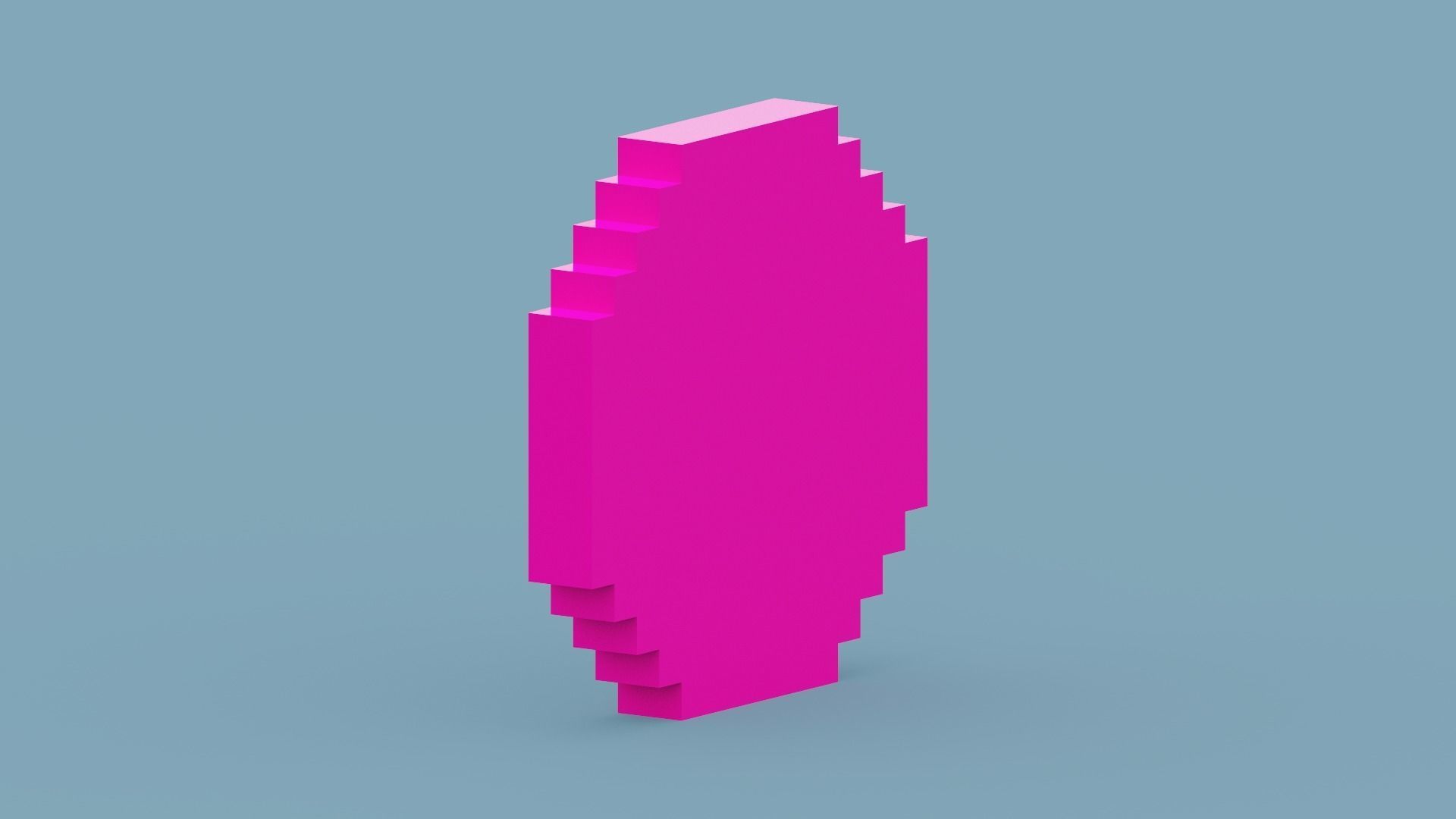 Voxel Pink Clock Low-poly 3D model_12