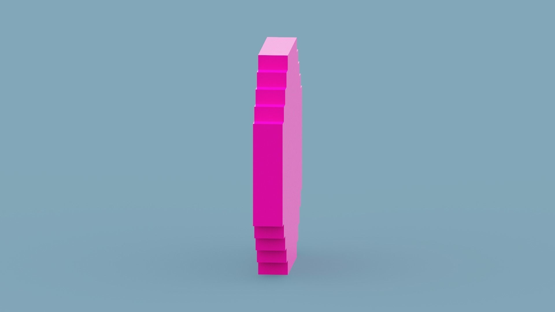 Voxel Pink Clock Low-poly 3D model_4
