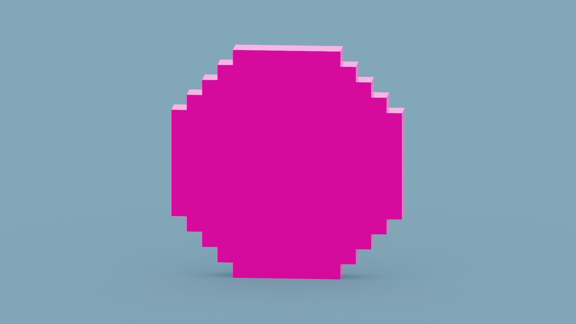 Voxel Pink Clock Low-poly 3D model_3