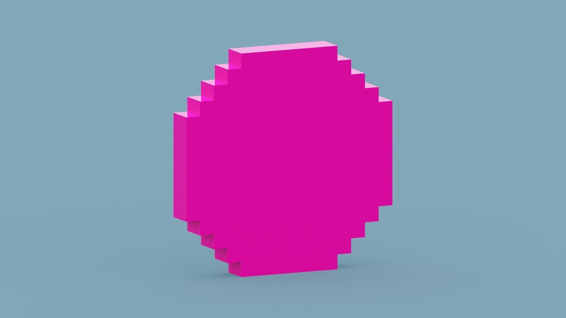 Voxel Pink Clock Low-poly 3D model_8