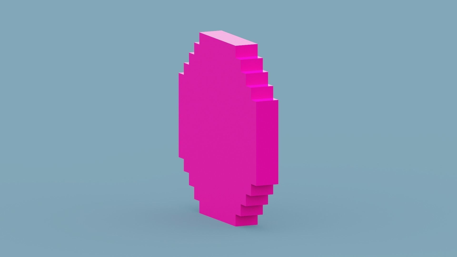 Voxel Pink Clock Low-poly 3D model_9