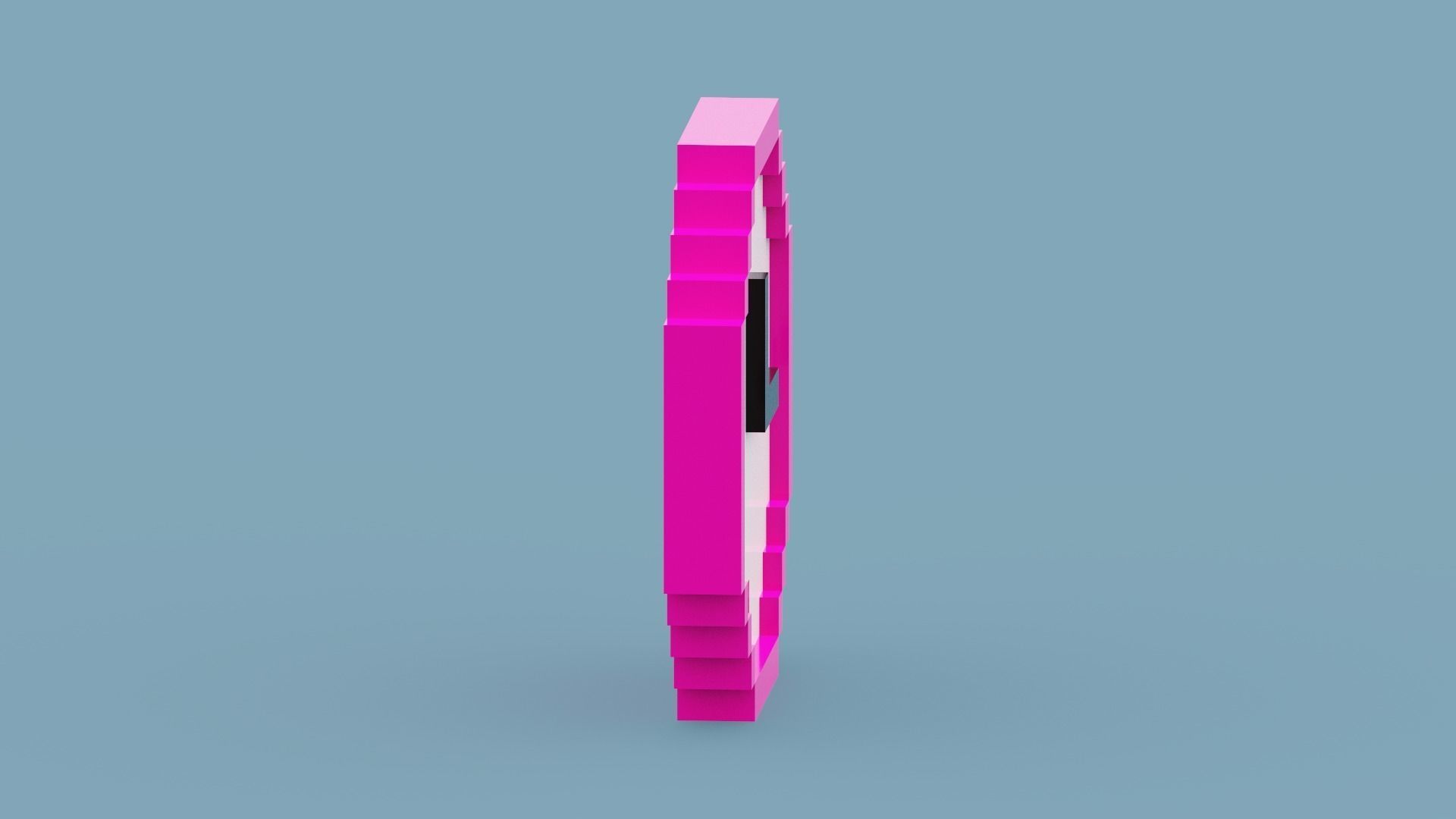 Voxel Pink Clock Low-poly 3D model_10