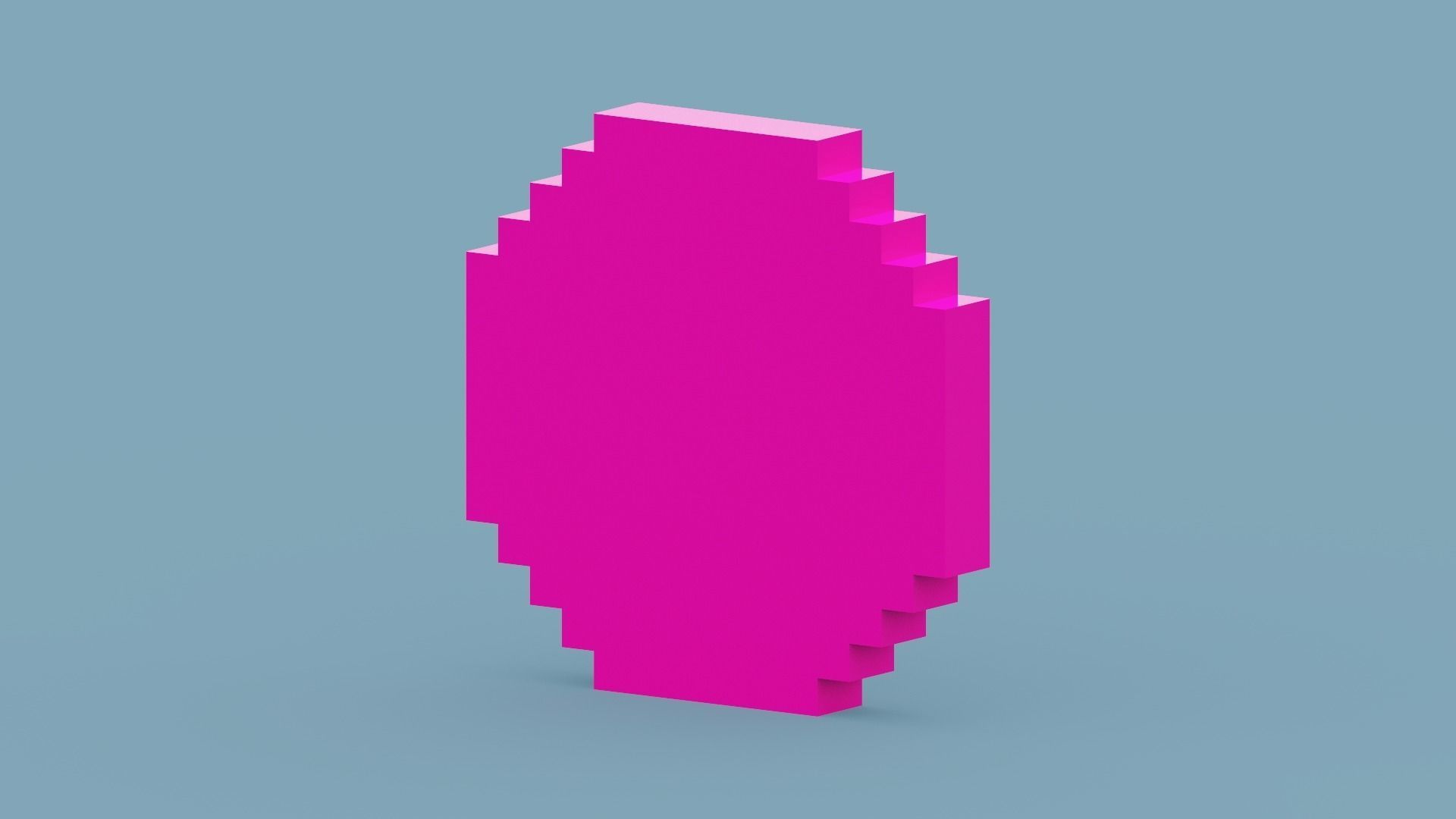 Voxel Pink Clock Low-poly 3D model_7