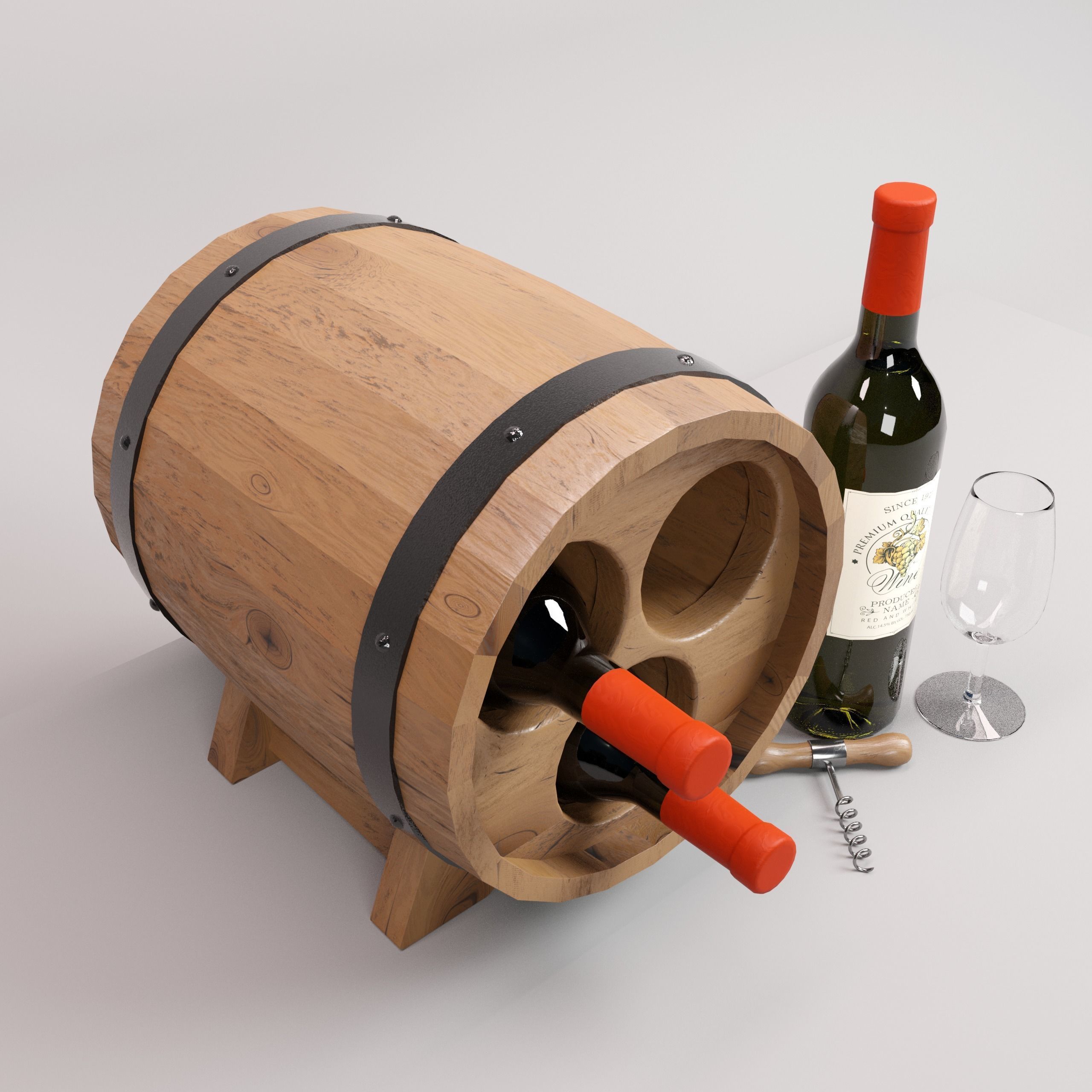 Wine Rack 3D  Wine Shelf  B-1 3D model_1