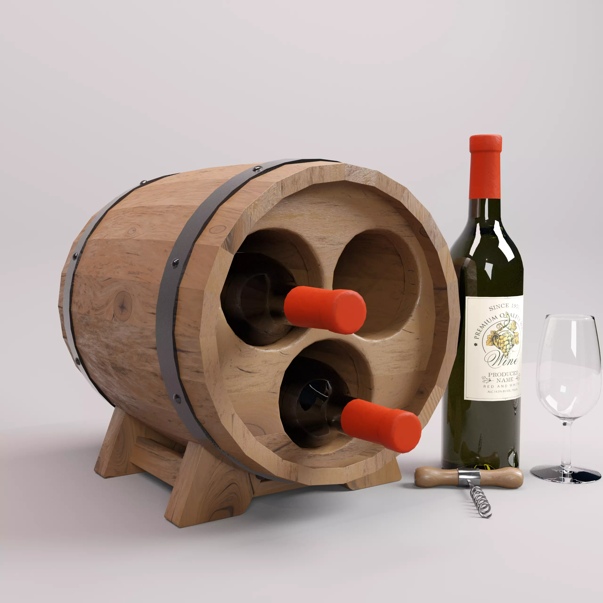 Wine Rack 3D  Wine Shelf  B-1 3D model_0