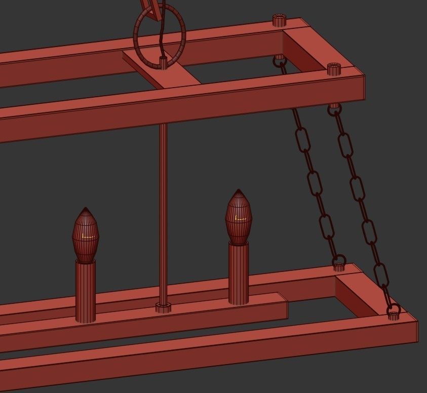 Dwelling 5 light rectangular pendant in polished nickel 3D model_2