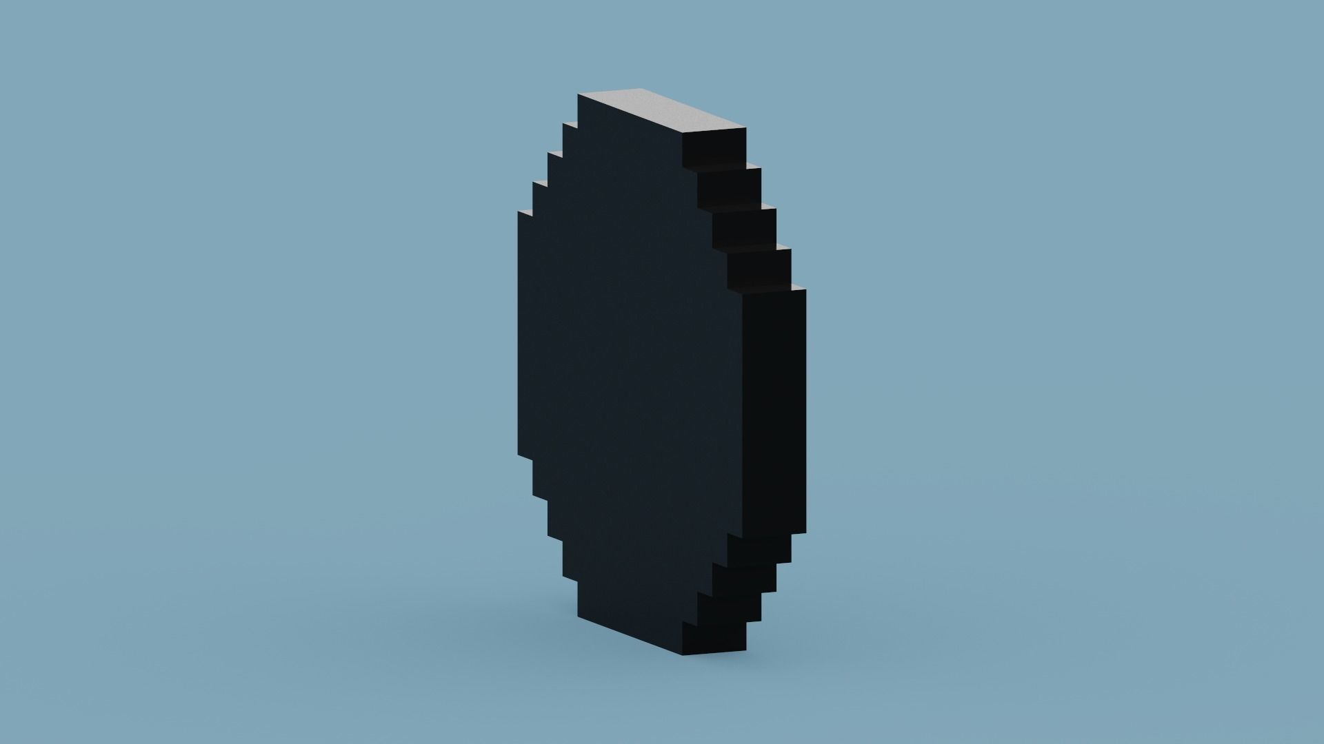 Voxel Black Clock Low-poly 3D model_9
