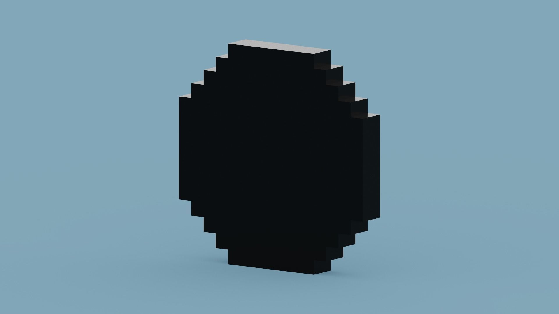 Voxel Black Clock Low-poly 3D model_8