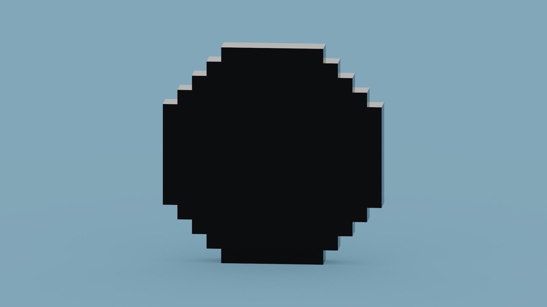 Voxel Black Clock Low-poly 3D model_7